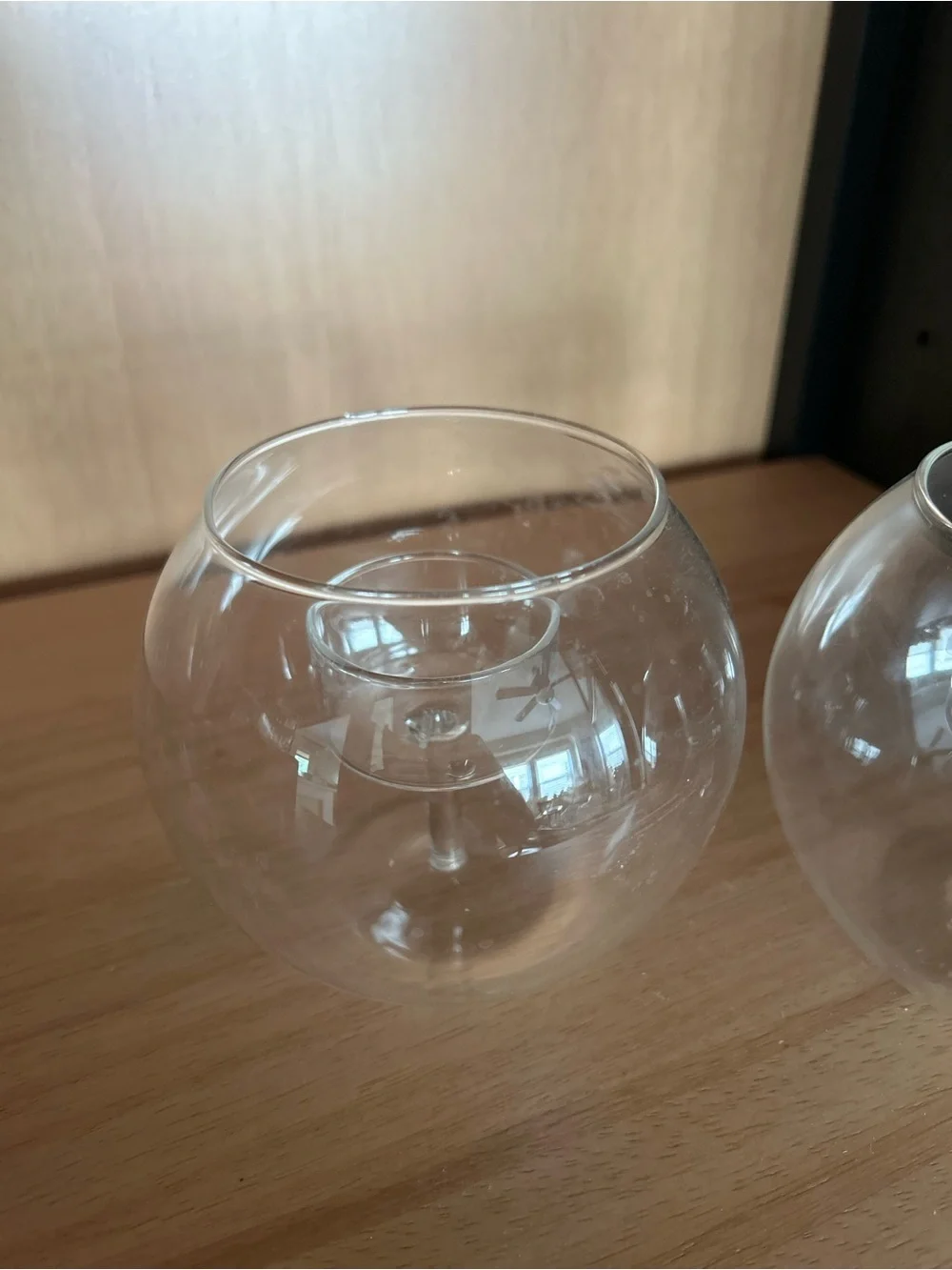 Z Gallerie Clear Glass Globe Candle Holders – Pair